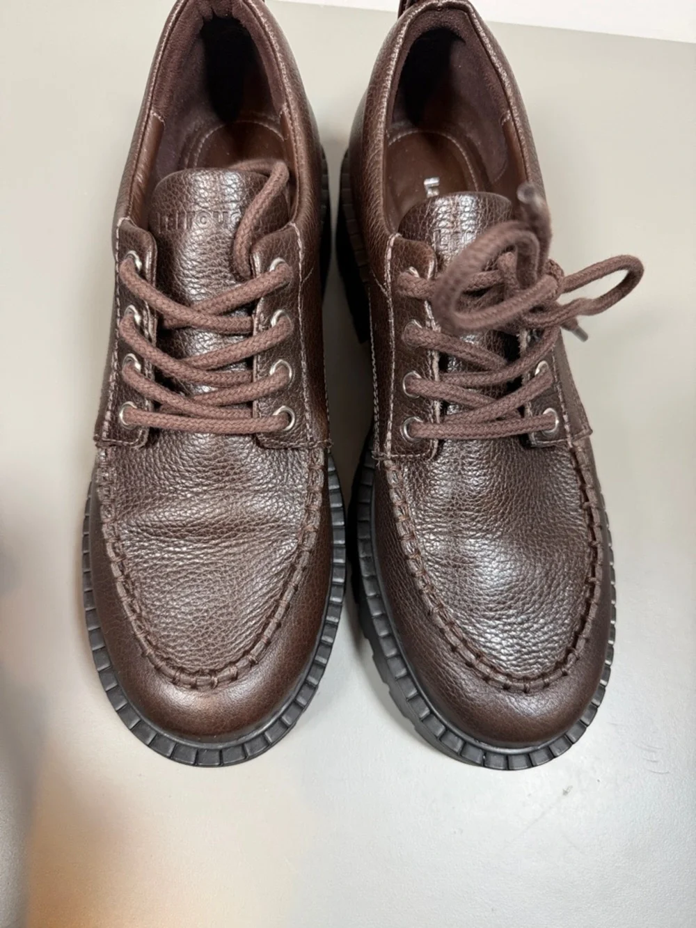 LARROUDE CHUNKY LACE UP OXFORD BROWN 8.5